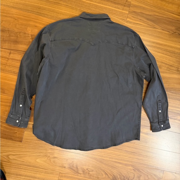 Poncho Men's Black Catulla Snap Button-Up Denim Shirt size XXL - Picture 6 of 11